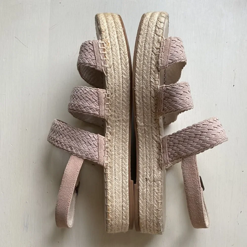 Nordstrom Caslon Braided Leather Espadrille Sandel Size 9.5
